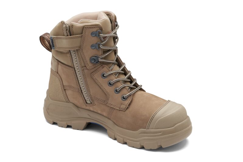 Blundstone RotoFlex Stone water-resistant nubuck 150mm zip sided