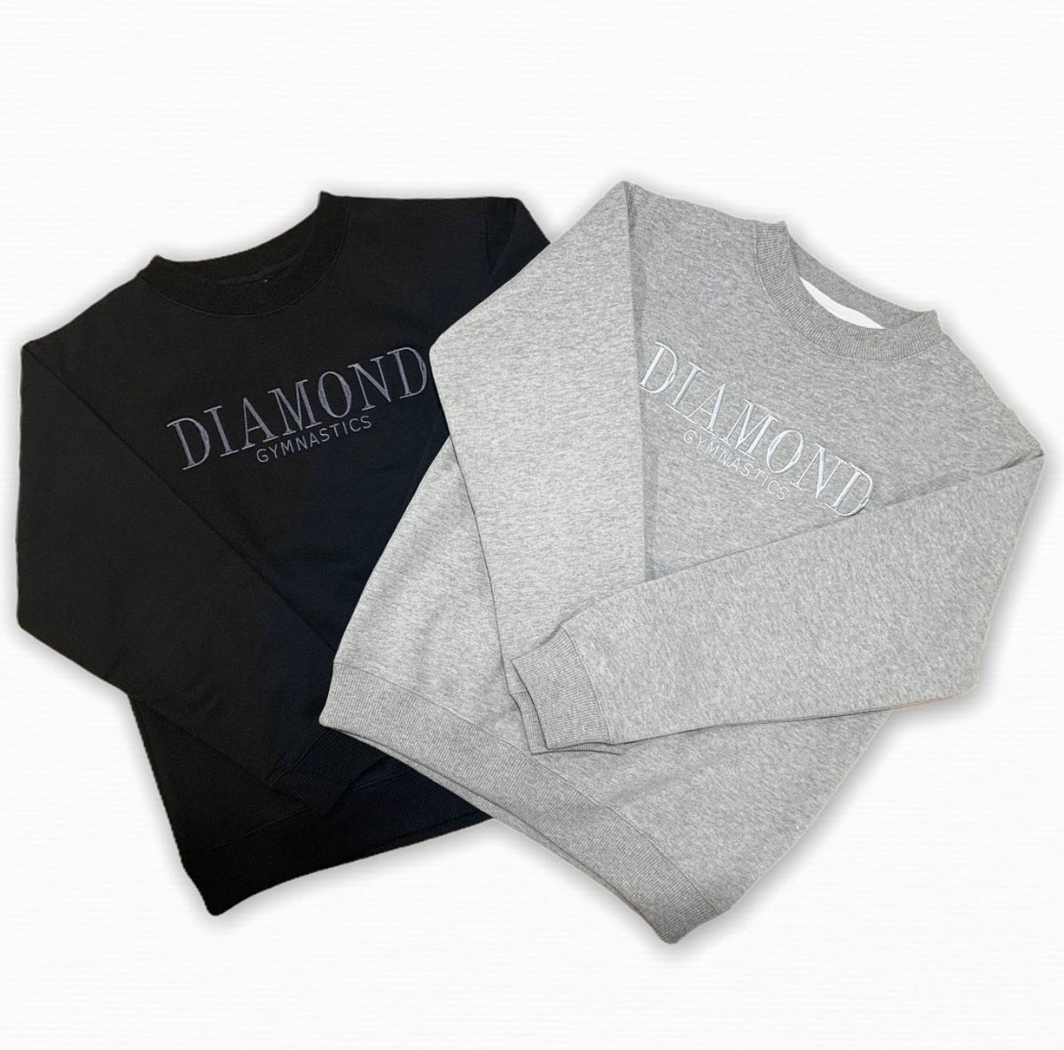 Embroidery on crew neck jumpers for Diamond Gymnastics