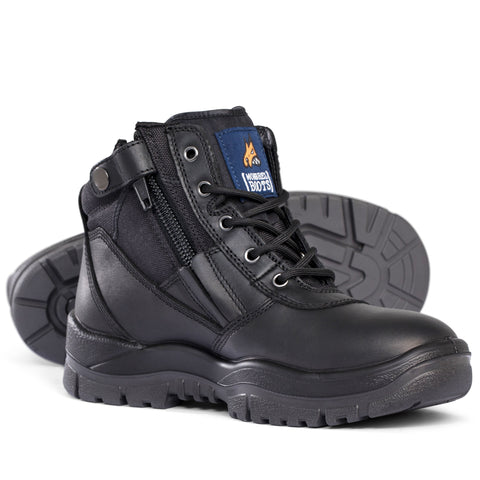 Black Zip Side Ankle Boot - Safety (5200166027309)