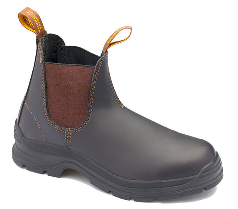 Brown Waxy Elastic Side Boot V Cut (5200168976429)