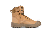 Wheat Zip Side High Ankle Boot - Safety (5200183394349)