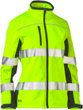 Womens Taped Two Tone Hi Vis Soft Shell Jacket (5200186015789)