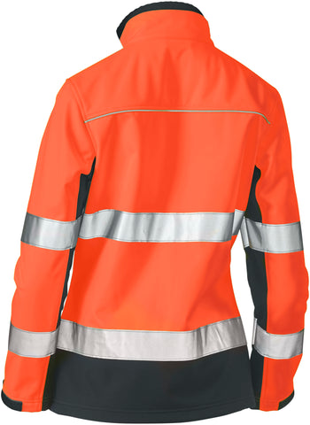 Womens Taped Two Tone Hi Vis Soft Shell Jacket (5200186015789)