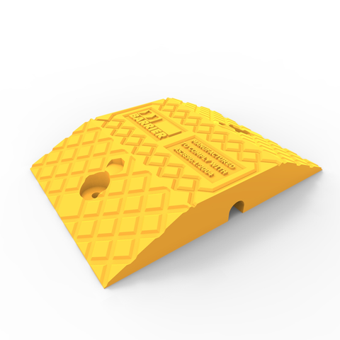 Economy Rubber Speed Hump 250mm Body Safety Yellow Fixings Included (5200168484909)