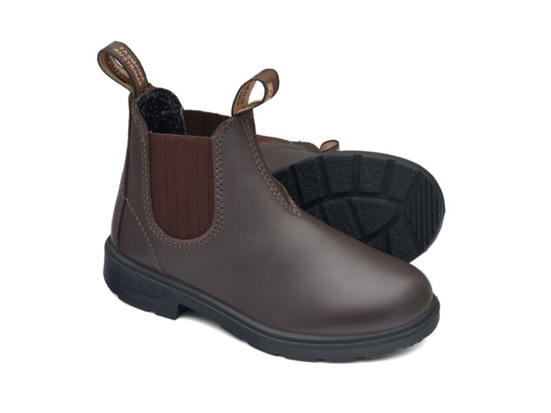 Brown Herringbone Elastic Side Boot - V Cut Kids 630 (8014735933485)