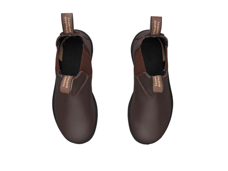 Brown Herringbone Elastic Side Boot - V Cut Kids 630 (8014735933485)