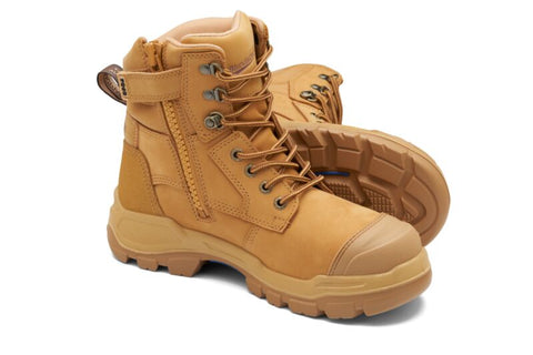 Blundstone RotoFlex Wheat water-resistant nubuck 150mm zip sided safety boot 9060 (7655385989165)