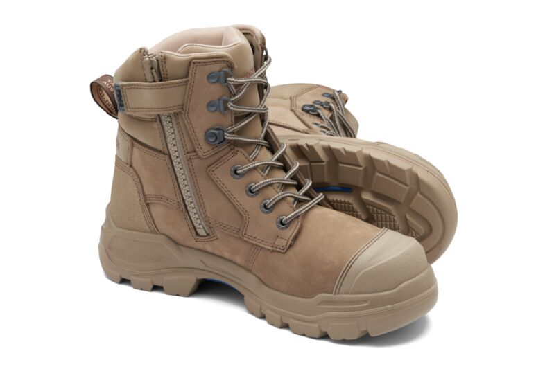 Blundstone RotoFlex Stone water-resistant nubuck 150mm zip sided safety boot 9063 (7655385956397)