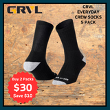 GRVL Cotton Crew 5 Pack Socks GRVL-S2 (7920353214509)