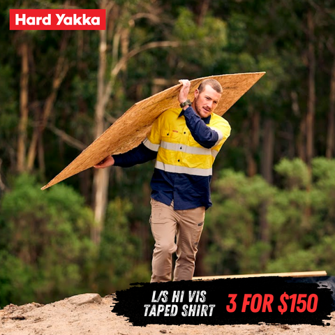 Hard Yakka Hi Vis Two Tone Vented LS Shirt with Tape Y07940