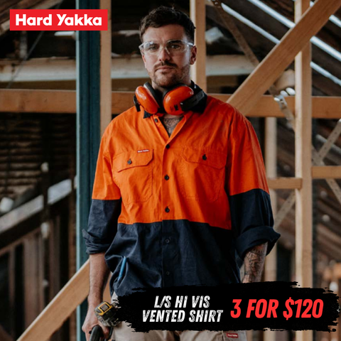 Hard Yakka Hi Vis Two Tone Vented LS Shirt Y07950