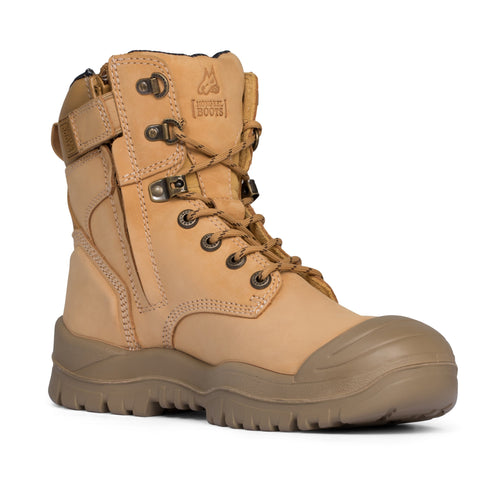 Wheat Zip Side High Ankle Boot - Safety (5200183394349)