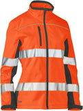 Womens Taped Two Tone Hi Vis Soft Shell Jacket (5200186015789)