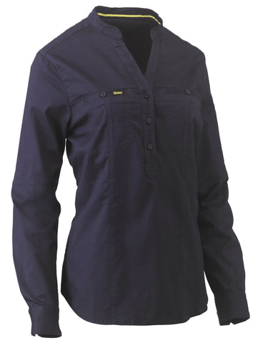 Womens Stretch V-Neck Closed Front Shirt (5200172843053)