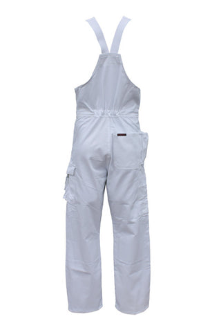 White Cotton Action Back Overalls With Inbuilt Kneepads (5200167272493)