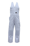 White Cotton Action Back Overalls With Inbuilt Kneepads (5200167272493)