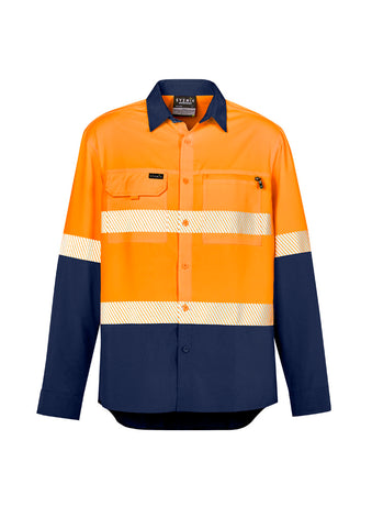 Mens Hi Vis Outdoor Segmented Tape L/S Shirt ZW470 (6825509781549)